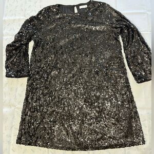 Lauren Conrad Black Sequin Tunic Dress